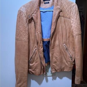Women's Tan Leather Jacket
